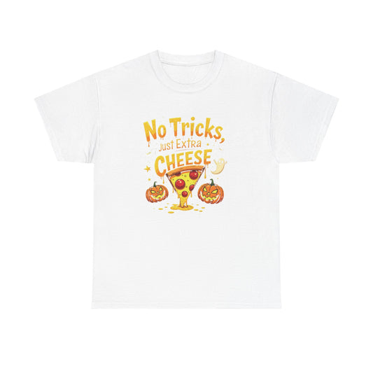 Halloween Pizza Lovers Tee, Unisex Heavy Cotton Tee, Fun Halloween Costume, Extra Cheese Shirt, Spooky Party Apparel