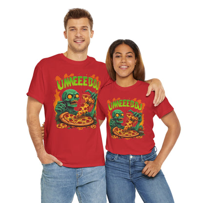 Unisex Zombie Pizza Tee | Fun Graphic Shirt for Party, Halloween, Gift, Casual Wear, Pizza Lovers