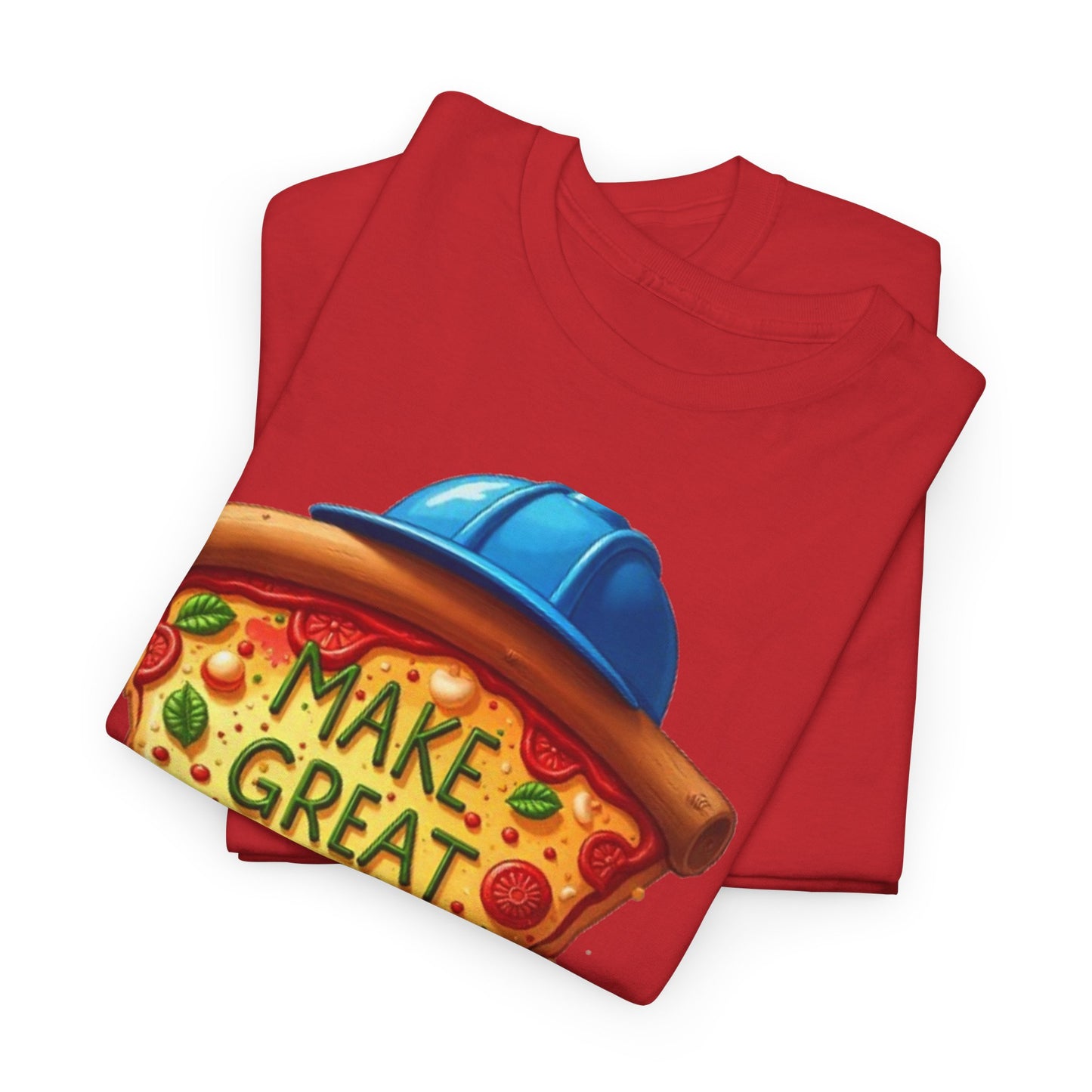 Funny Pizza Graphic Tee, Unisex Heavy Cotton Tee, Gift for Food Lovers, Casual Wear, Summer Outing T-Shirt, Make Great Again Shirt