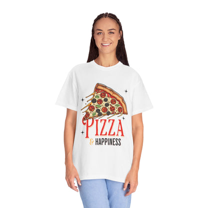 Pizza & Happiness Unisex Garment-Dyed T-Shirt