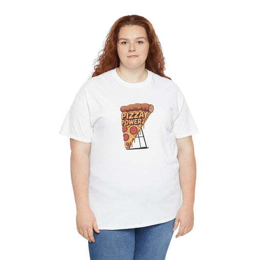 Pizza Power Unisex Heavy Cotton Tee | Fun Foodie Shirt, Gift for Pizza Lovers, Casual Wear, Foodie Fashion, Comfortable & Stylish Tee