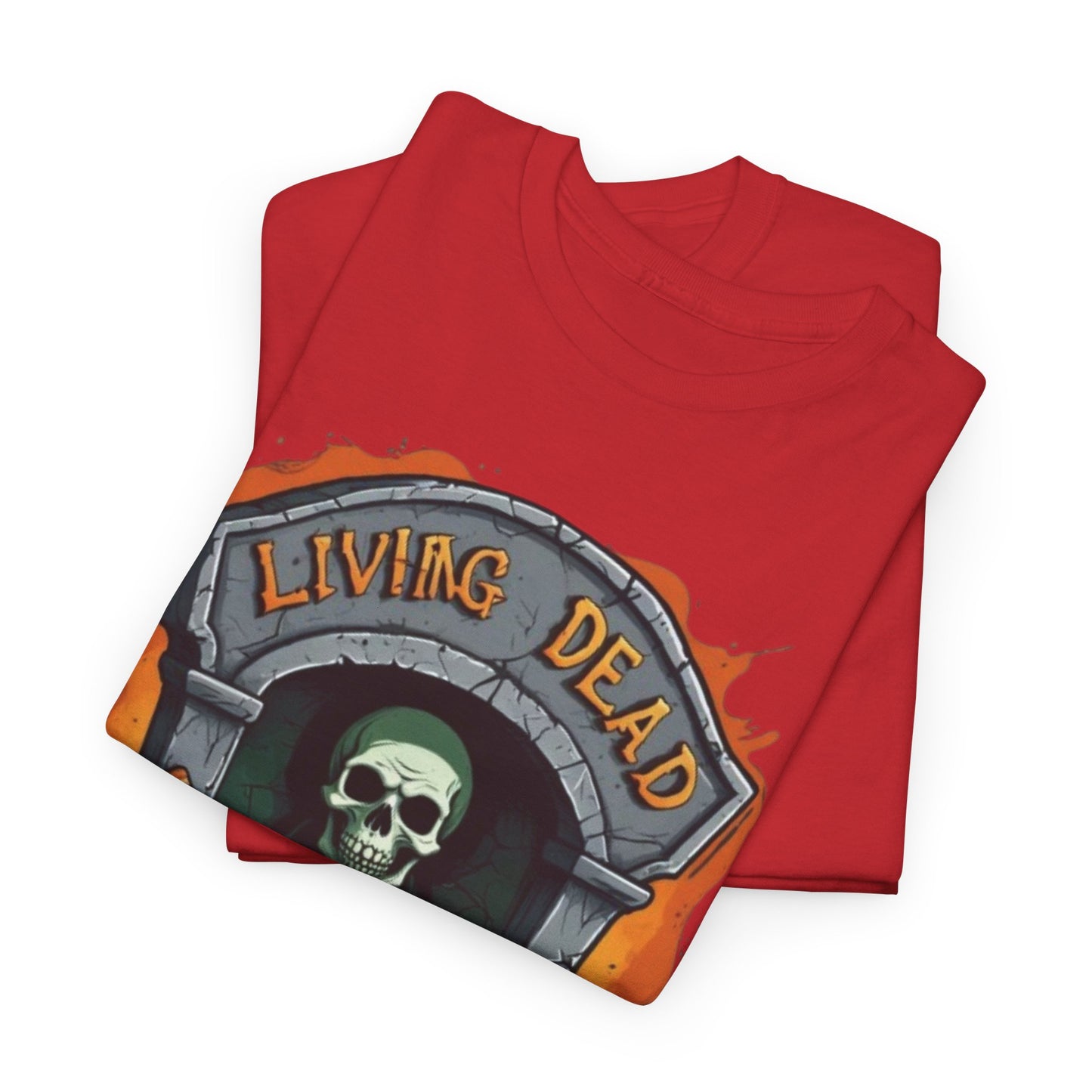 Living Dead Pizza Tee, Unisex Halloween T-shirt, Spooky Shirt, Casual Everyday Wear, Unique Gift for Pizza Lovers