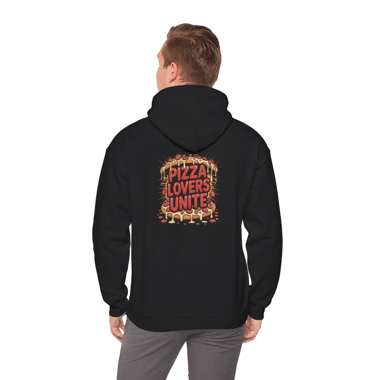 Pizza Lovers Unite Hoodie | Cozy Unisex Sweatshirt | Gift for Pizza Lovers | Casual Wear | Unique Holiday Apparel