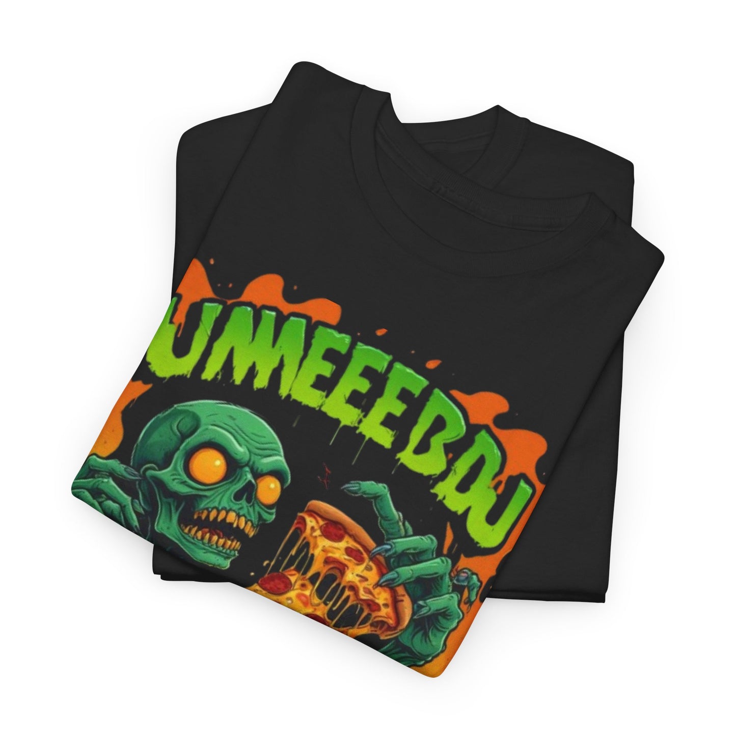 Unisex Zombie Pizza Tee | Fun Graphic Shirt for Party, Halloween, Gift, Casual Wear, Pizza Lovers