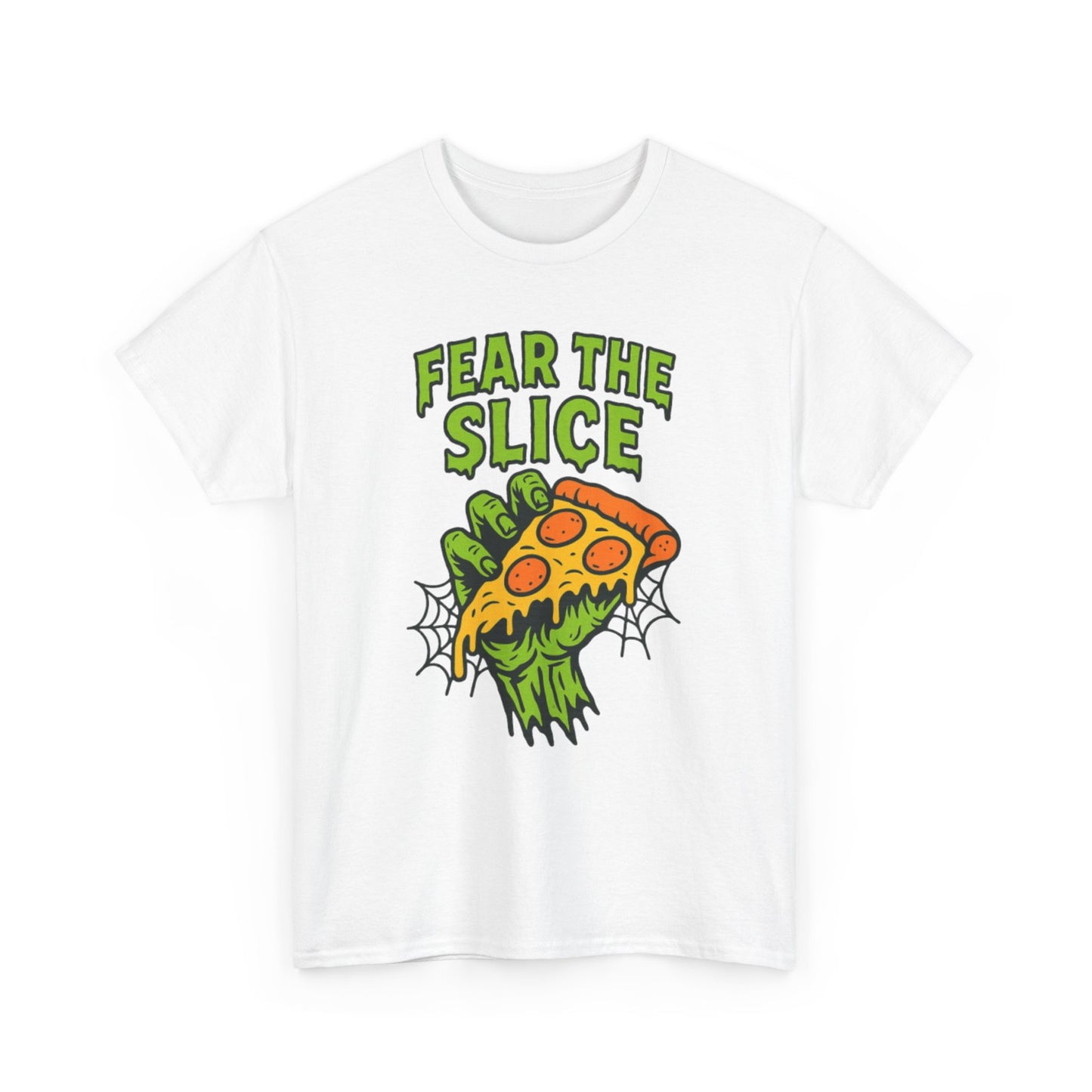 Fear the Slice T-Shirt - Spooky Pizza Tee, Unisex Graphic Tee, Halloween Costume, Casual Wear, Gift for Pizza Lovers, Fun Graphic Tee