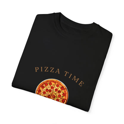 Pizza Time Unisex Garment-Dyed T-shirt - Perfect for Food Lovers and Casual Gatherings