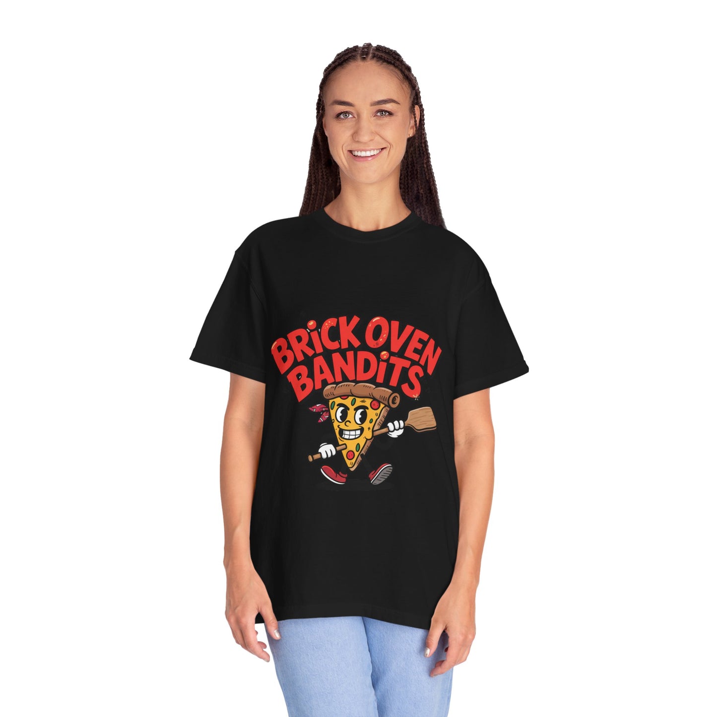 Fun Pizza Themed Unisex Garment-Dyed T-Shirt - Brick Oven Bandits, Perfect for Food Lovers!