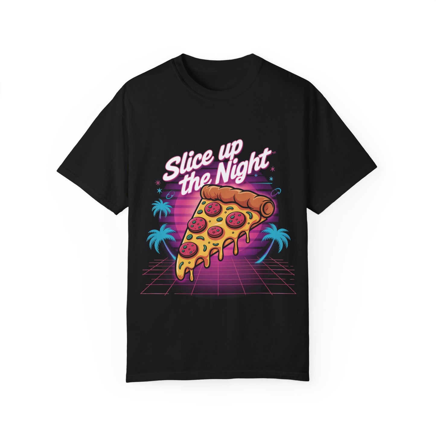 Retro Pizza Night Unisex T-Shirt - Slice up the Night Design