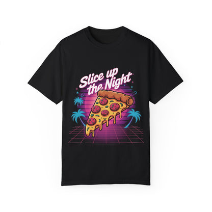Retro Pizza Night Unisex T-Shirt - Slice up the Night Design