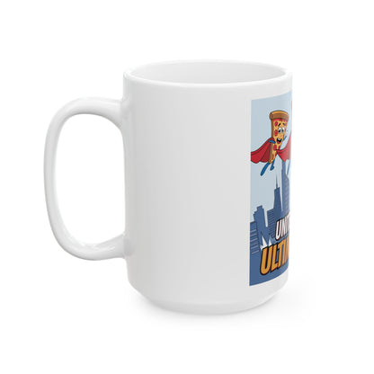Superhero Pizza Ceramic Mug - Perfect for Pizza Lovers & Fun Gifts