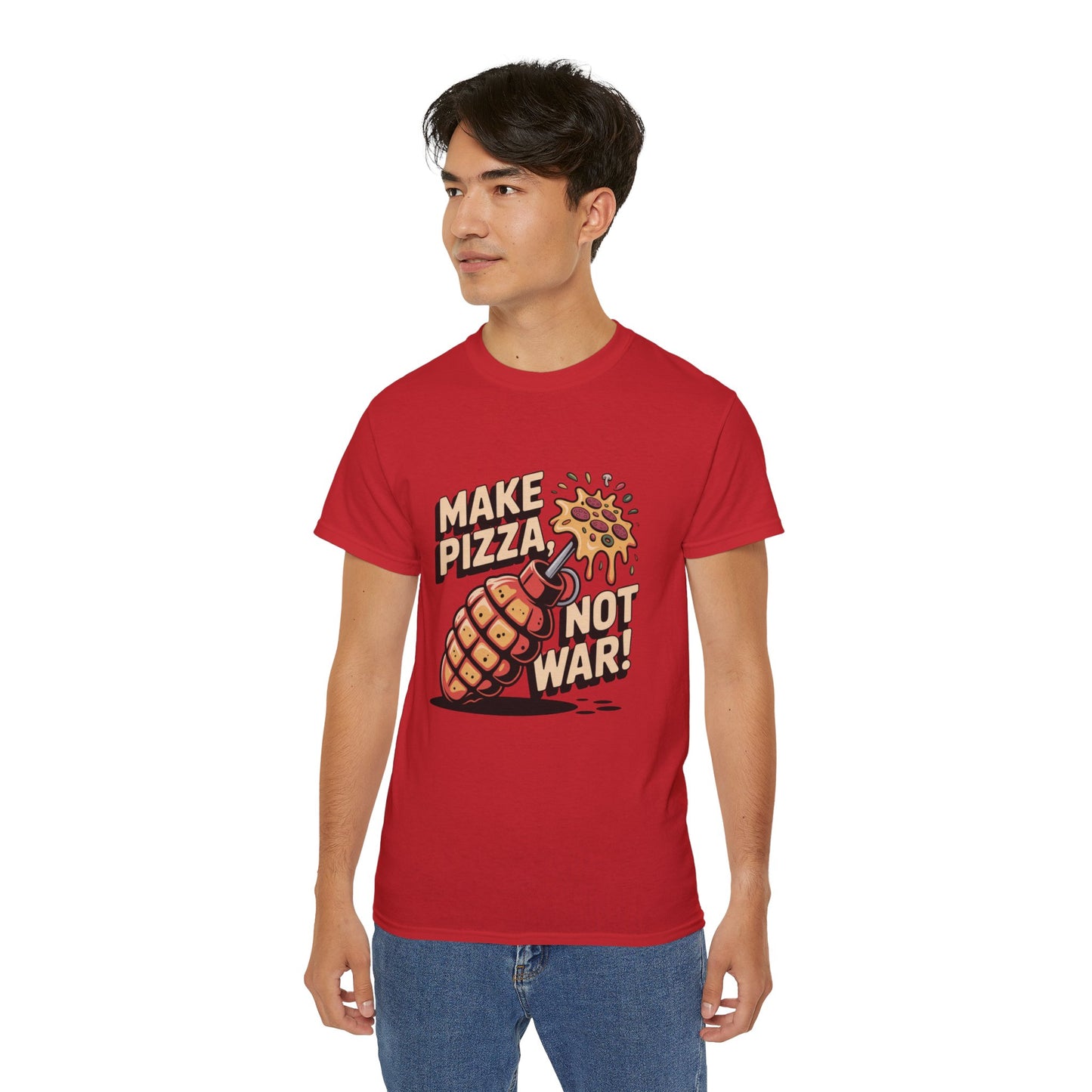 Make Pizza, Not War – Peace Grenade Crust Shirt