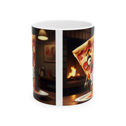 Fun Pizza Lover's Ceramic Mug - Quirky 11oz & 15oz Coffee Cup for Foodies