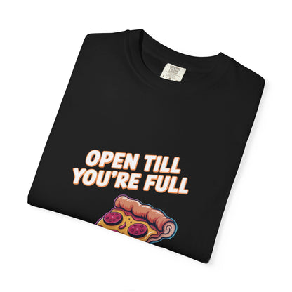 Pizza Lover's Unisex T-Shirt - 'Open Till You're Full'