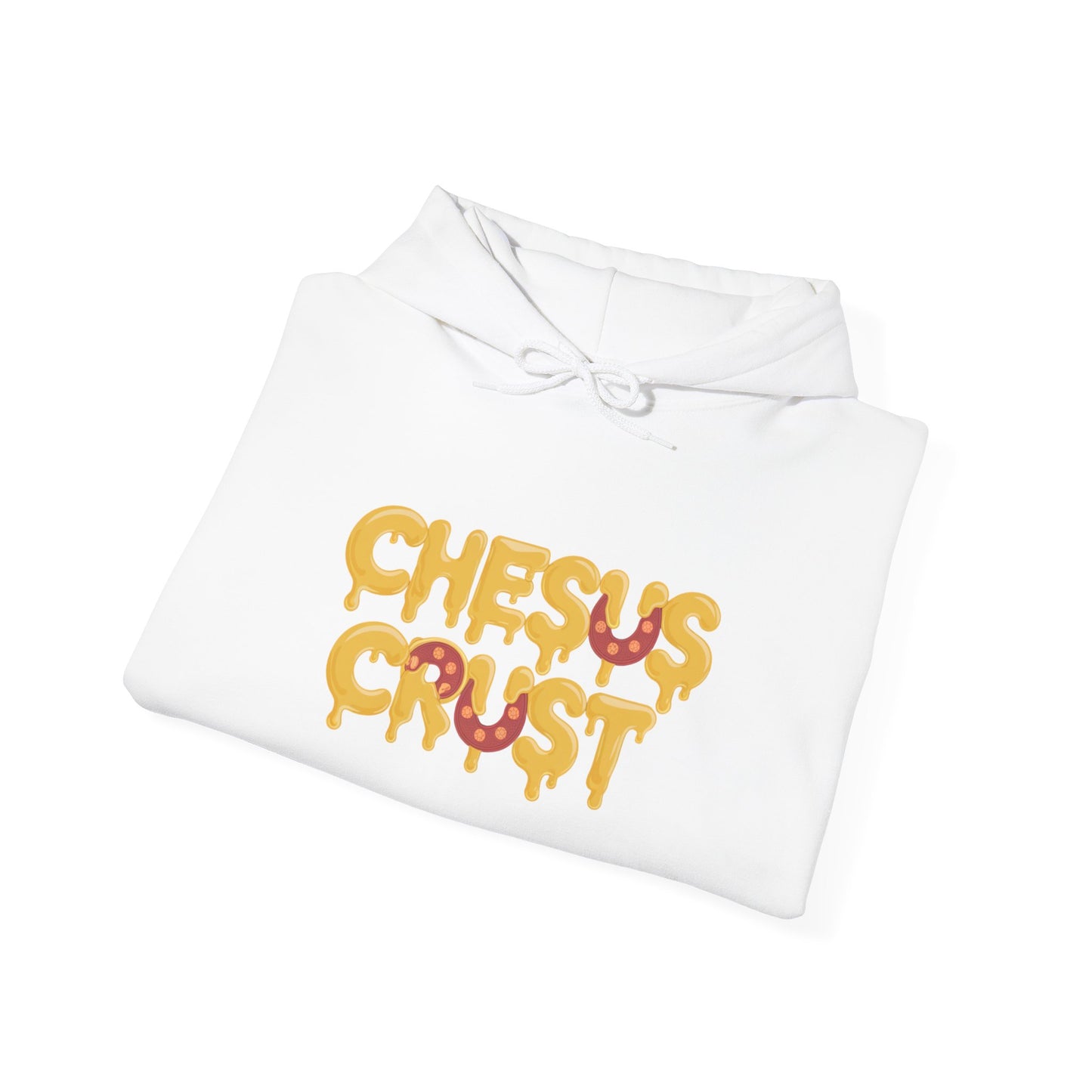 Cheesy Humor Hoodie - Unisex Heavy Blend™ Sweatshirt with 'Chesus Crust' Design
