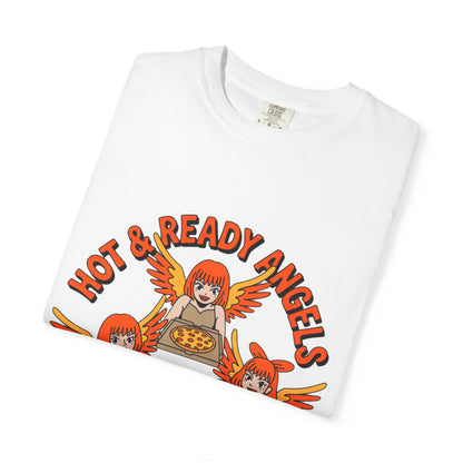 Hot & Ready Angels T-Shirt, Fun Graphic Tee, Unisex Apparel, Casual Wear, Summer Fashion, Gift for Food Lovers