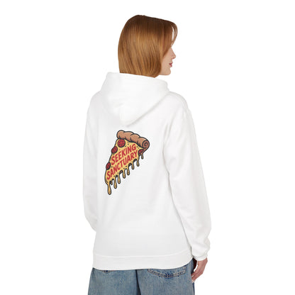 Pizza Sanctuary Hoodie, Unisex Fleece Pullover, Cozy Gift for Pizza Lovers, Foodie Apparel, Casual Wear, Fun Streetwear