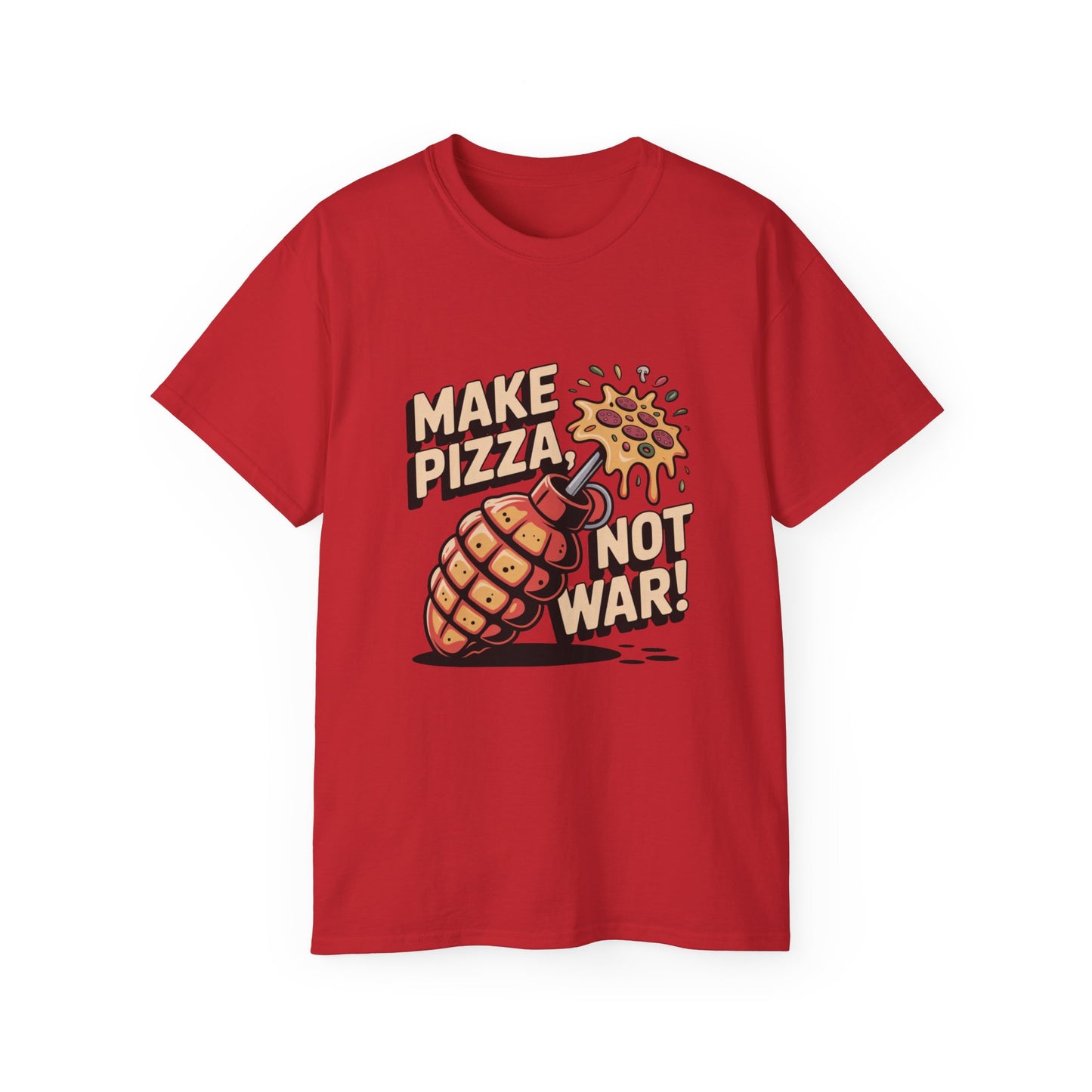Make Pizza, Not War – Peace Grenade Crust Shirt
