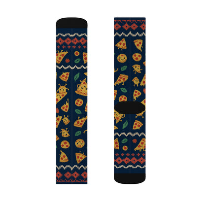 Pizza Party Sublimation Socks | Fun Pizza Pattern, Unique Gift for Food Lovers, Casual Wear, Special Occasion Socks