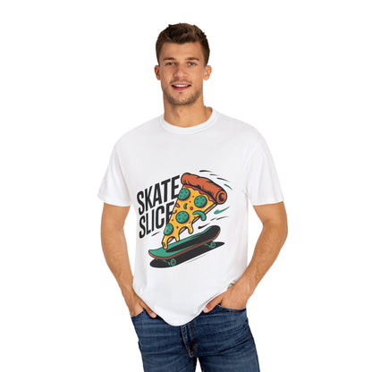 Skate Slice Unisex T-Shirt – Fun, Casual Graphic Tee for Pizza Lovers and Skaters