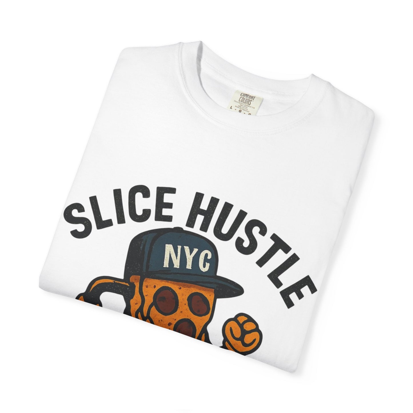 Slice Hustle Pizza T-Shirt | Unisex Garment-Dyed | Perfect for Food Lovers, Chefs, Pizza Nights, Casual Wear, Gifting
