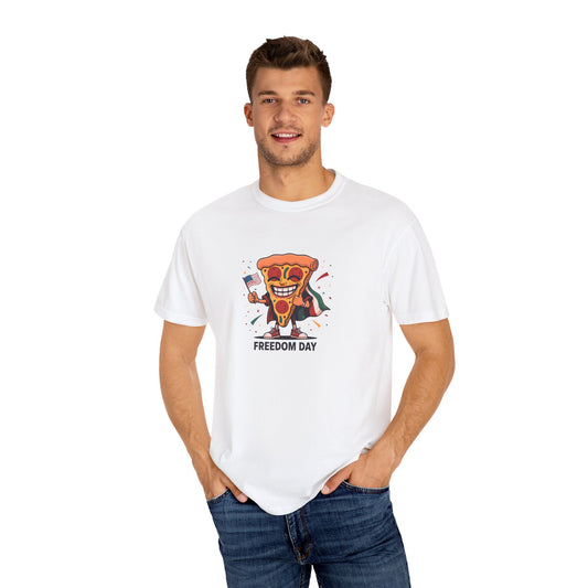 Freedom Day Pizza T-Shirt, Unisex Casual Tee, Funny Gift for Food Lovers, Celebration Shirt, Summer Style Outing Wear