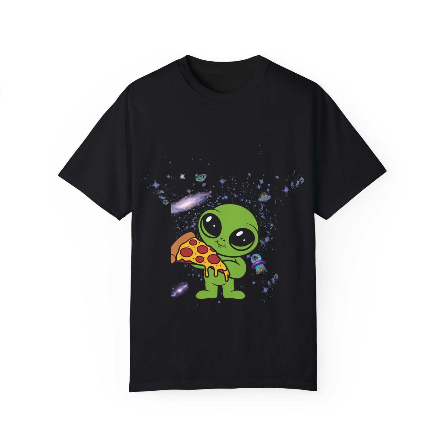 Cute Alien Pizza Unisex Garment-Dyed T-Shirt