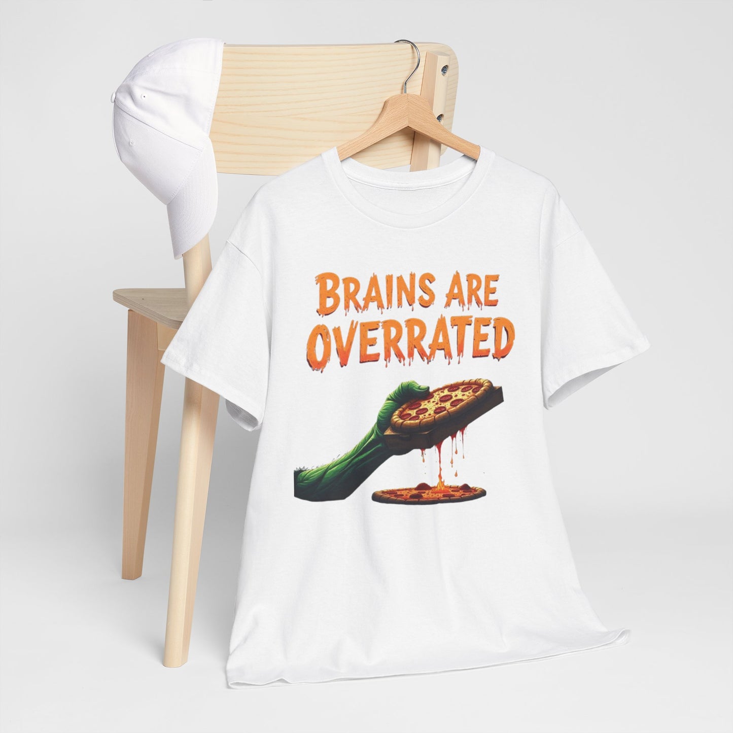 Halloween Humor Unisex Tee, Brains Are Overrated Graphic Tee, Fun Gift for Halloween Party, Casual Wear, Quirky Gift Idea