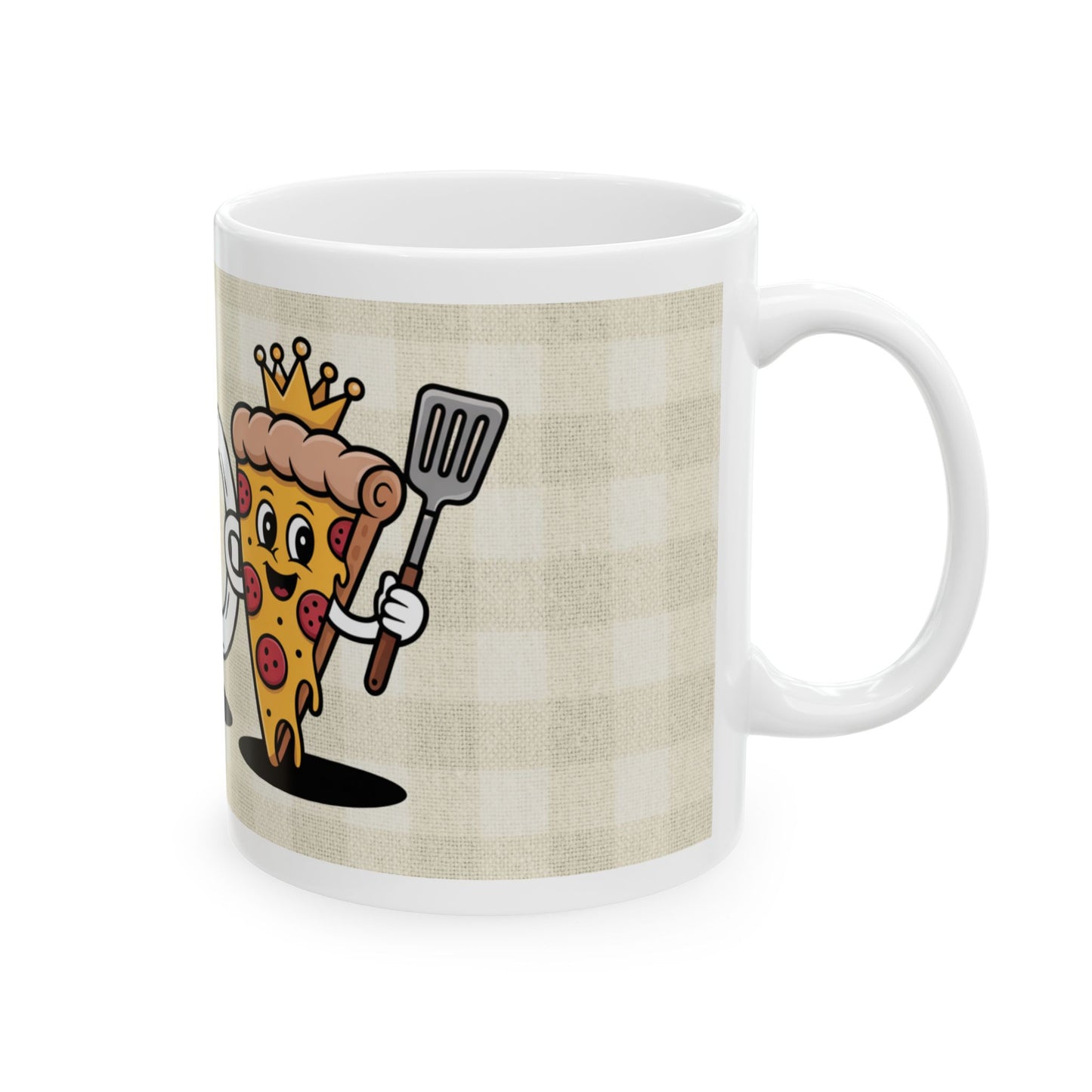 Funny Pizza Lover Ceramic Mug - 'Queen of the Crust' Coffee Cup