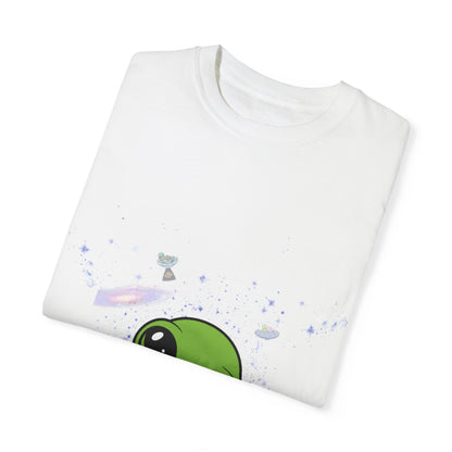 Cute Alien Pizza Unisex Garment-Dyed T-Shirt