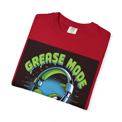 Grease More Unisex Garment-Dyed T-Shirt - Fun Pizza & Headphones Design