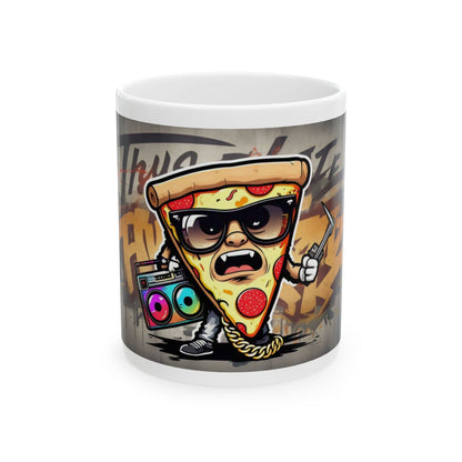 Cool Pizza Character Ceramic Mug - Fun 11oz & 15oz Coffee Cup