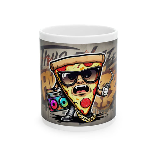 Cool Pizza Character Ceramic Mug - Fun 11oz & 15oz Coffee Cup