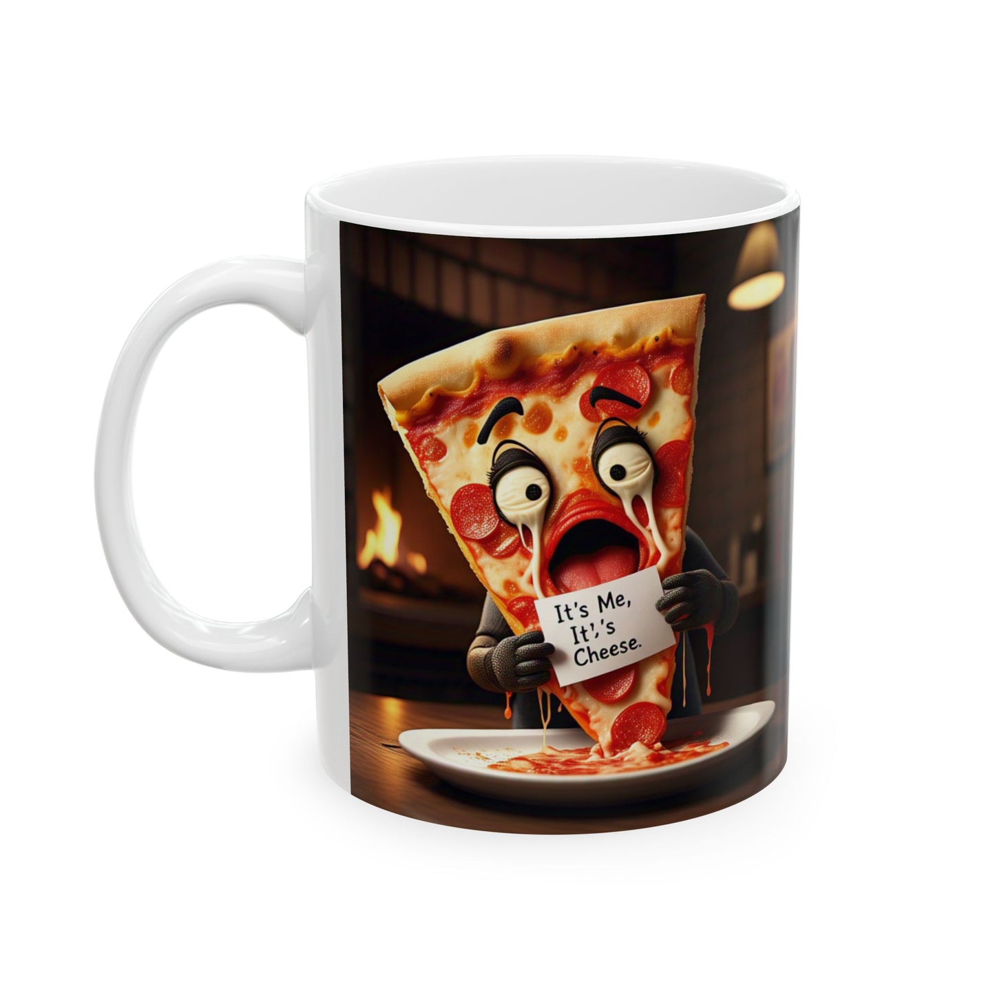 Fun Pizza Lover's Ceramic Mug - Quirky 11oz & 15oz Coffee Cup for Foodies