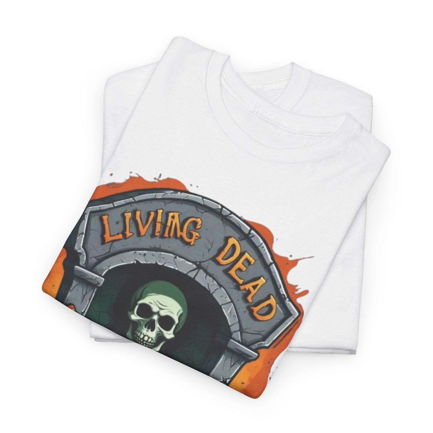 Living Dead Pizza Tee, Unisex Halloween T-shirt, Spooky Shirt, Casual Everyday Wear, Unique Gift for Pizza Lovers
