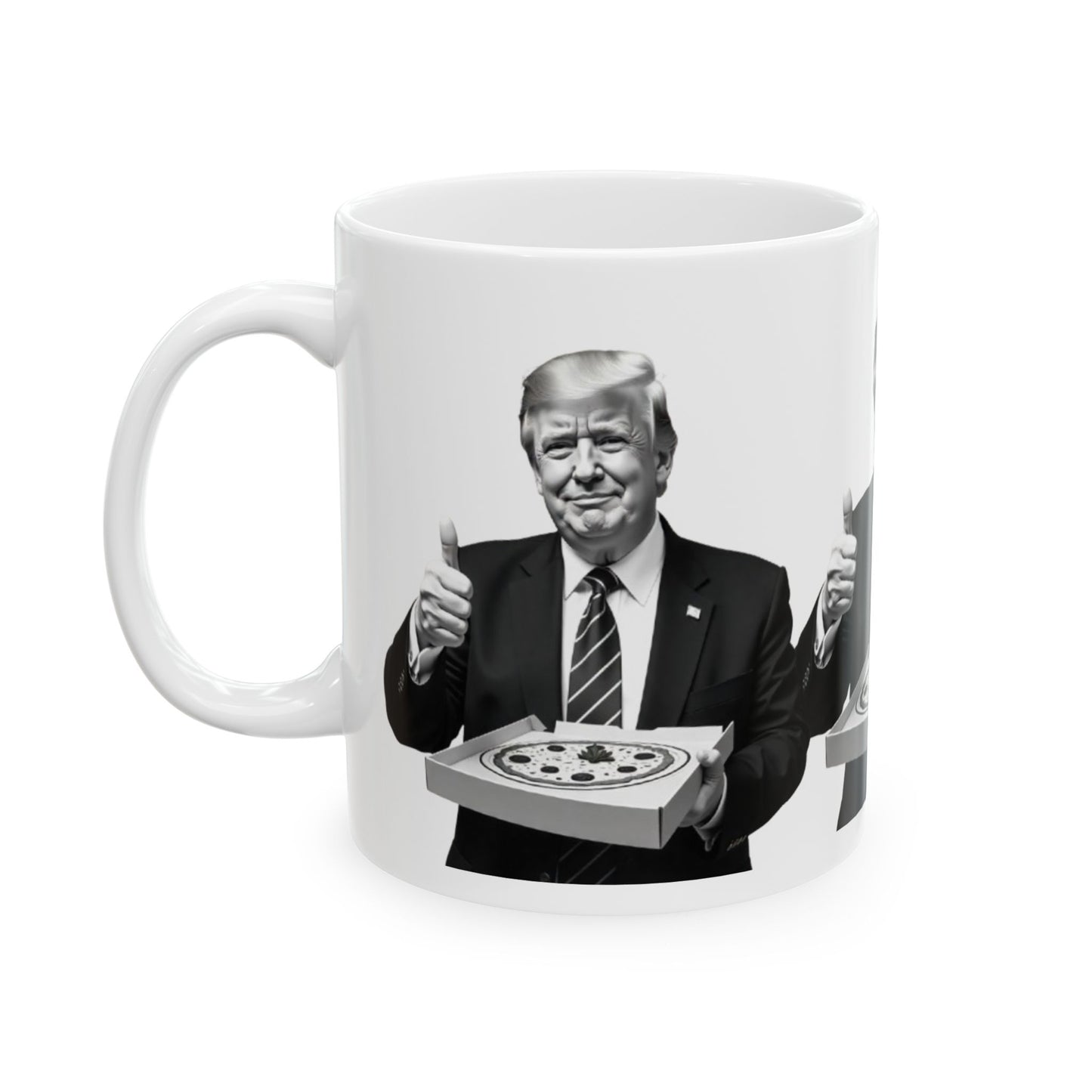 Trump Pizza Ceramic Mug - Funny Gift for Politicians, Political Humor, Kitchen Decor, Coffee Lover, Birthday Present