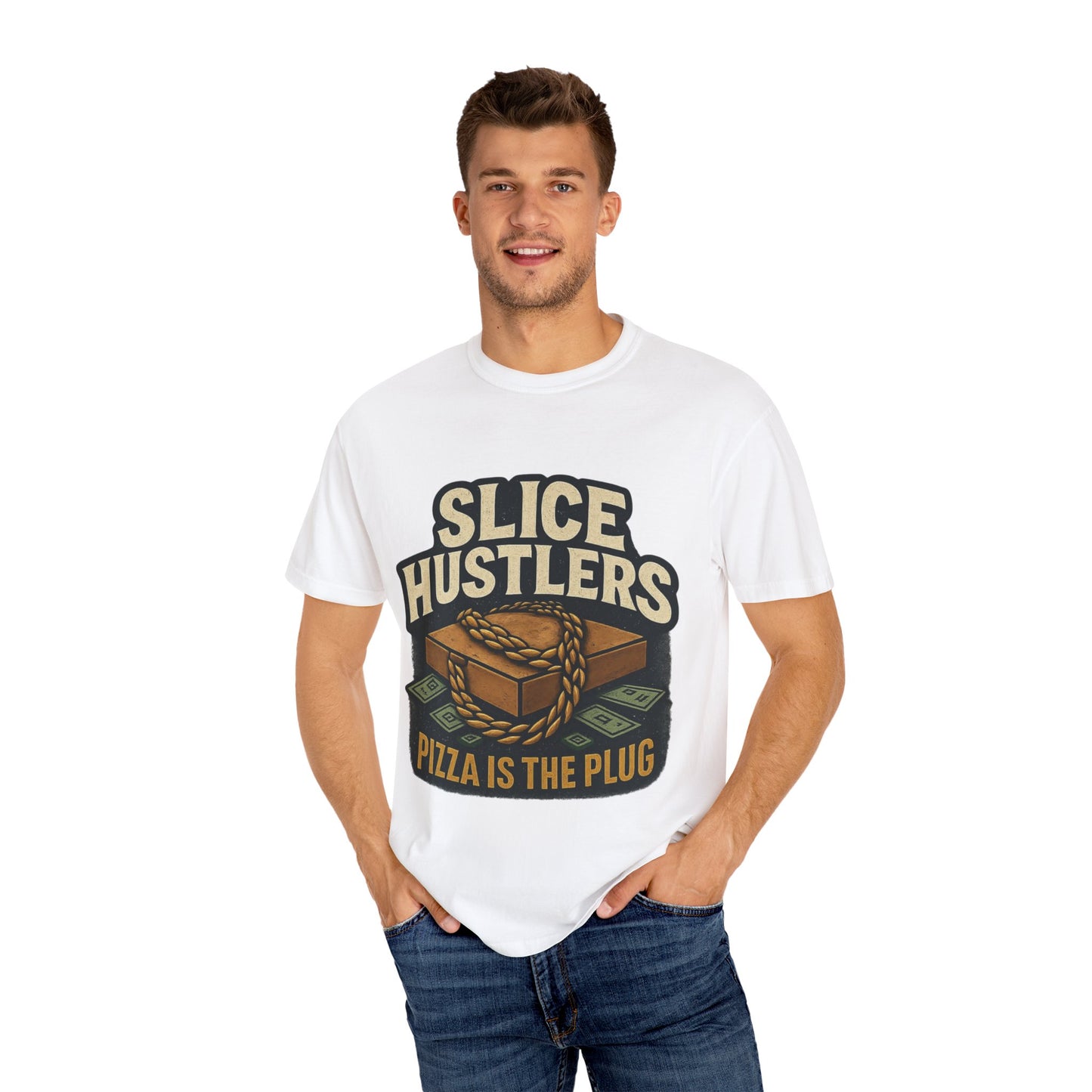 Pizza Hustler Unisex T-Shirt | Fun Foodie Gift, Casual Wear, Pizza Lover Shirt, Quirky Graphic Tee, Unique Gift Idea