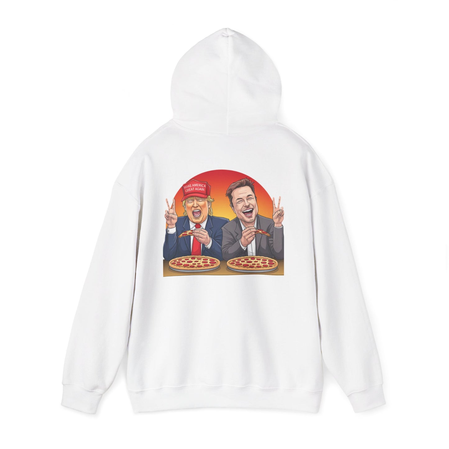 Funny Political Hoodie with Pizza Design, Unisex Sweatshirt for Election, Gift for Friends, Humor Apparel, Comfy Casual Wear, Meme Fashion