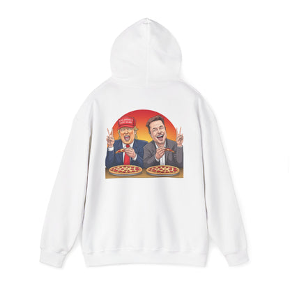 Funny Political Hoodie with Pizza Design, Unisex Sweatshirt for Election, Gift for Friends, Humor Apparel, Comfy Casual Wear, Meme Fashion