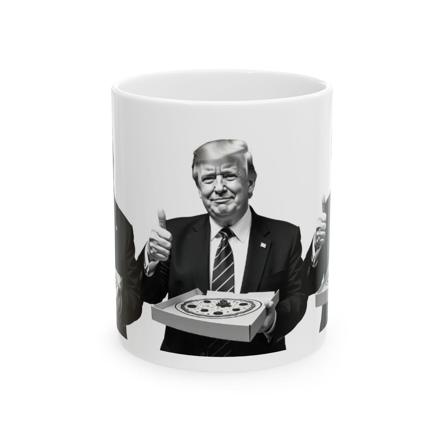 Trump Pizza Ceramic Mug - Funny Gift for Politicians, Political Humor, Kitchen Decor, Coffee Lover, Birthday Present