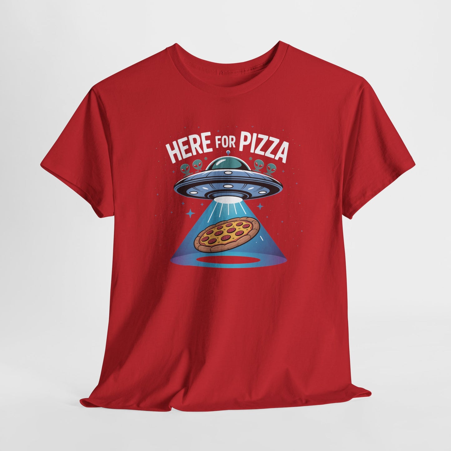 Funny Alien Pizza Lover Tee, Unisex T-Shirt, Cute Gift for Pizza Enthusiasts, UFO Theme Shirt, Perfect for Parties & Gatherings