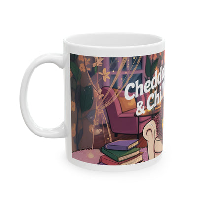 Cheddar & Chill Ceramic Mug - Cozy Pizza Lover's Coffee Cup for Relaxing Nights