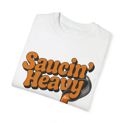 Saucin' Heavy Unisex T-Shirt - Fun Pizza Graphic Tee for Food Lovers