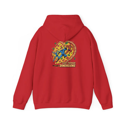 Slice Through Dimensions – Intergalactic Pizza Adventure Hoodie