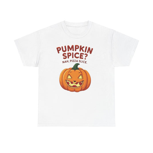 Pumpkin Spice Pizza Slice Tee, Fall Shirt, Halloween T-Shirt, Unisex Cotton Tee, Autumn Apparel, Perfect Gift for Pizza Lovers