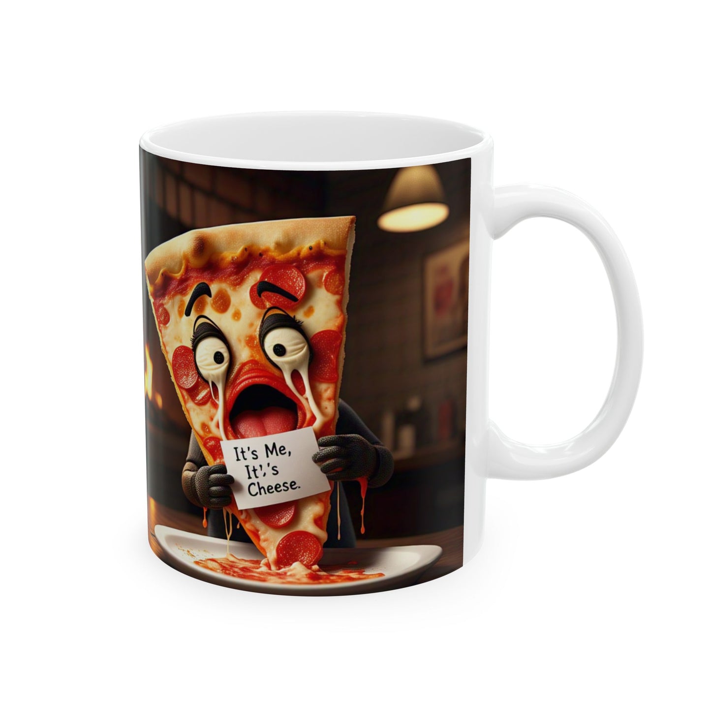 Fun Pizza Lover's Ceramic Mug - Quirky 11oz & 15oz Coffee Cup for Foodies