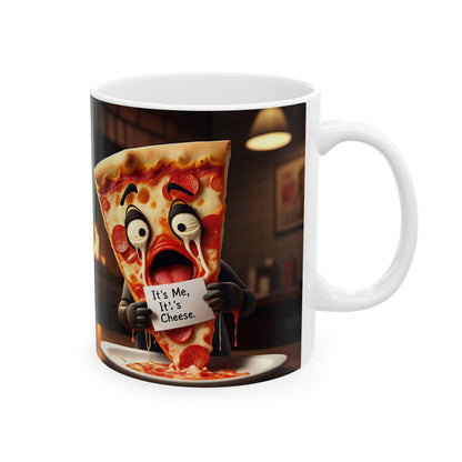 Fun Pizza Lover's Ceramic Mug - Quirky 11oz & 15oz Coffee Cup for Foodies