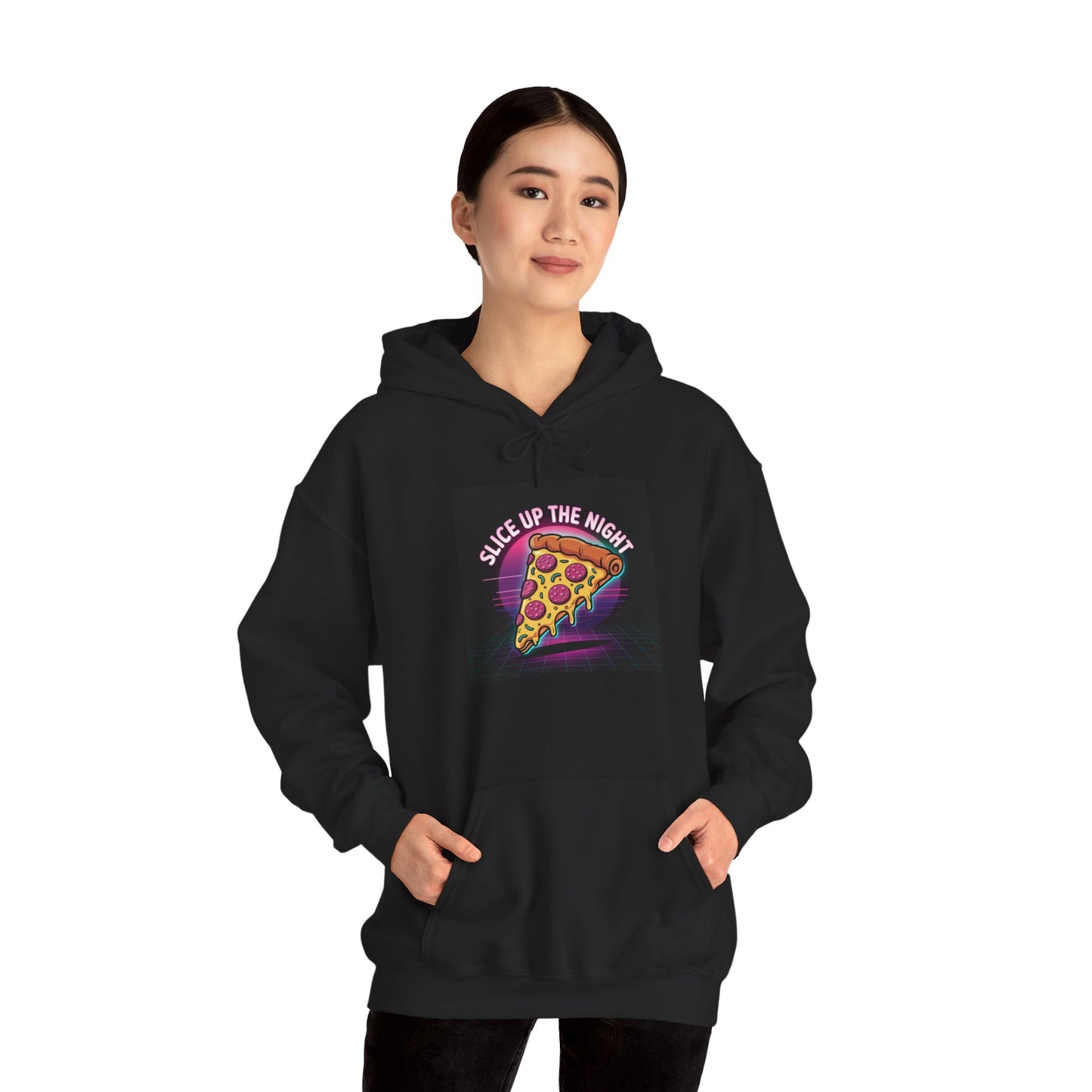 Pizza Vibes Hooded Sweatshirt - Slice Up The Night