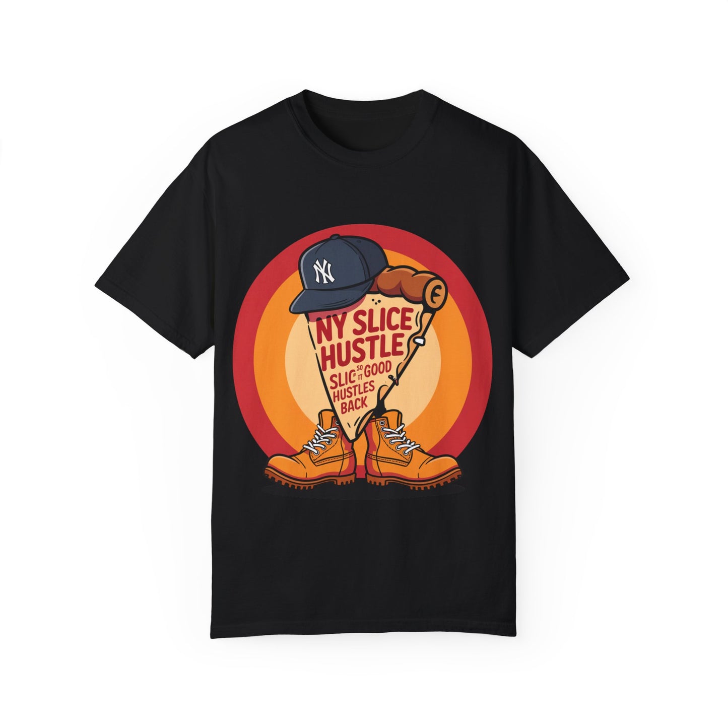 NY Slice Hustle Unisex Garment-Dyed T-Shirt - Fun Graphic Tee for Pizza Lovers