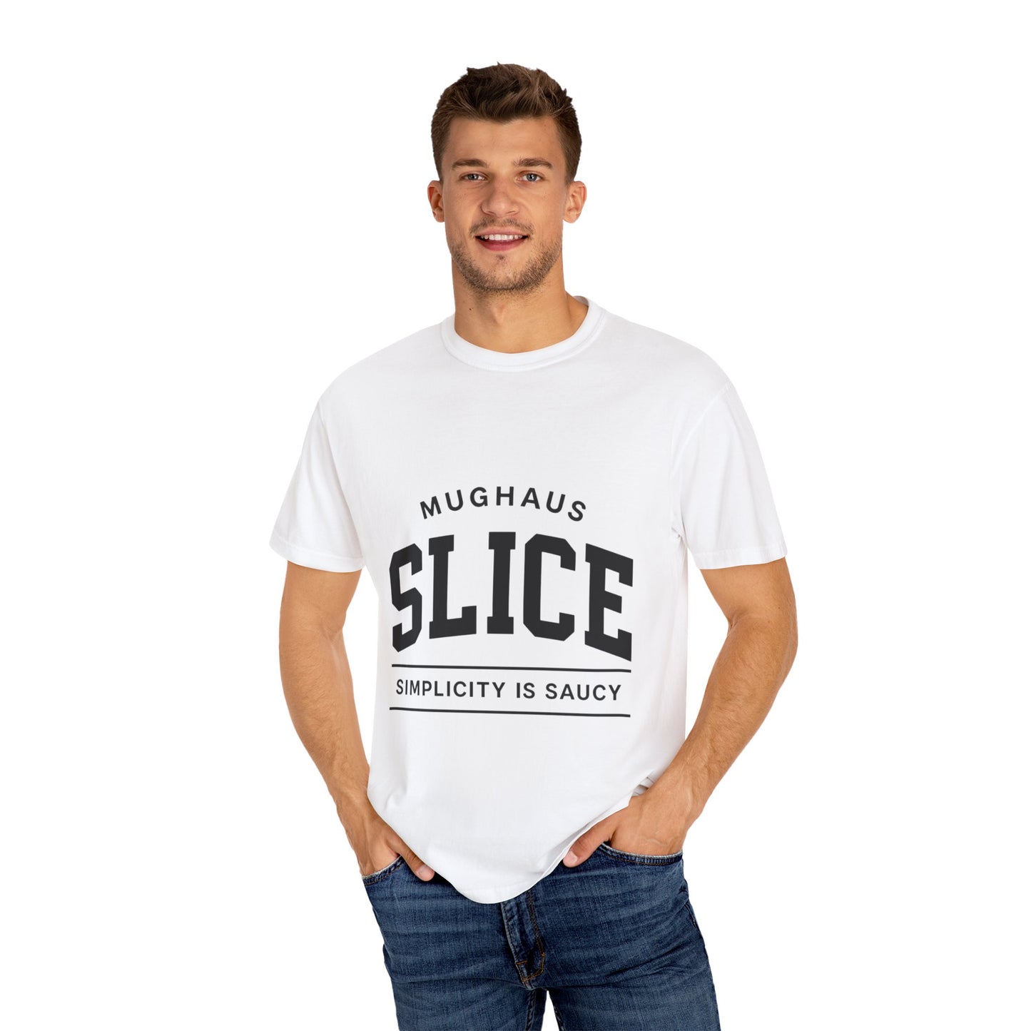 Unisex Garment-Dyed T-shirt with 'Slice' Print - Casual Tee, Gift for Foodies, Ideal for Summer, Birthday, Graphic Shirt, Trendy Outfit