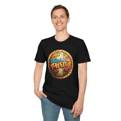 United by the Party Unisex Softstyle T-Shirt - Fun & Festive Graphic Tee